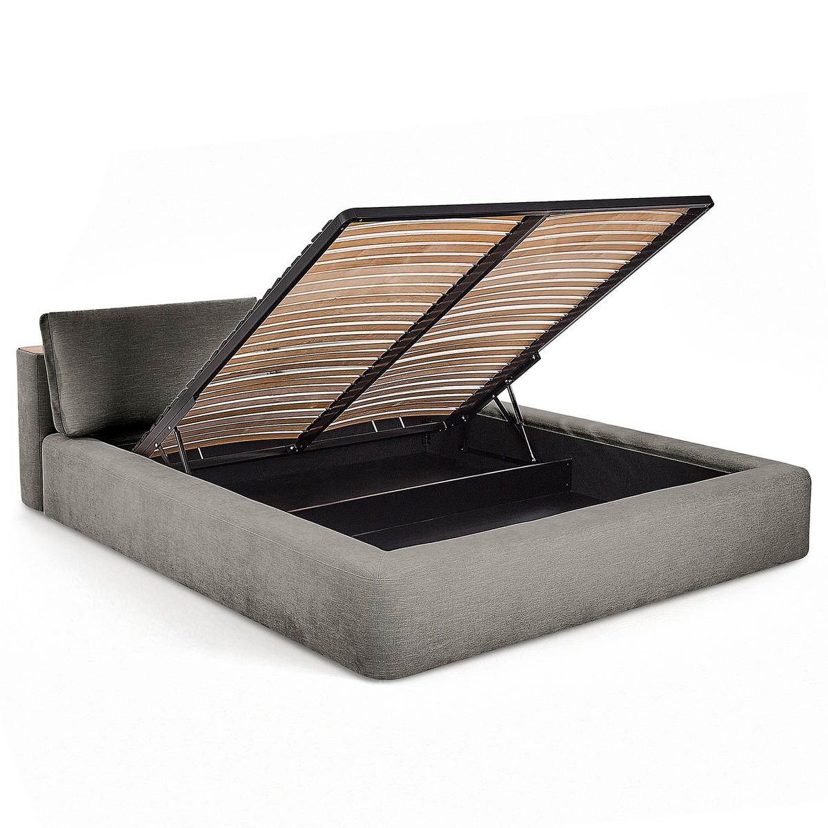 POLSTERBETT - Dunkelgrau, Textil (180/200cm) - home24
