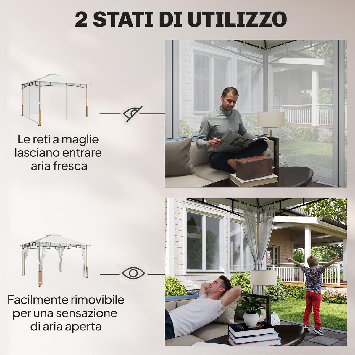 PAVILLON Weiß 1 Stück - Weiß, Metall (300/275/360cm) - GiPP