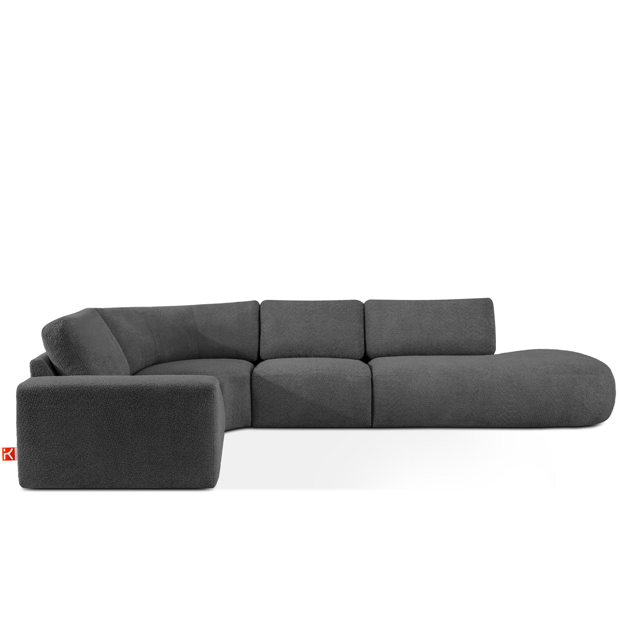 ECKSOFA RECHTS ZUCCO, Graphit - Graphitfarben, Holz/Holzwerkstoff (224/373cm) - KONSIMO®