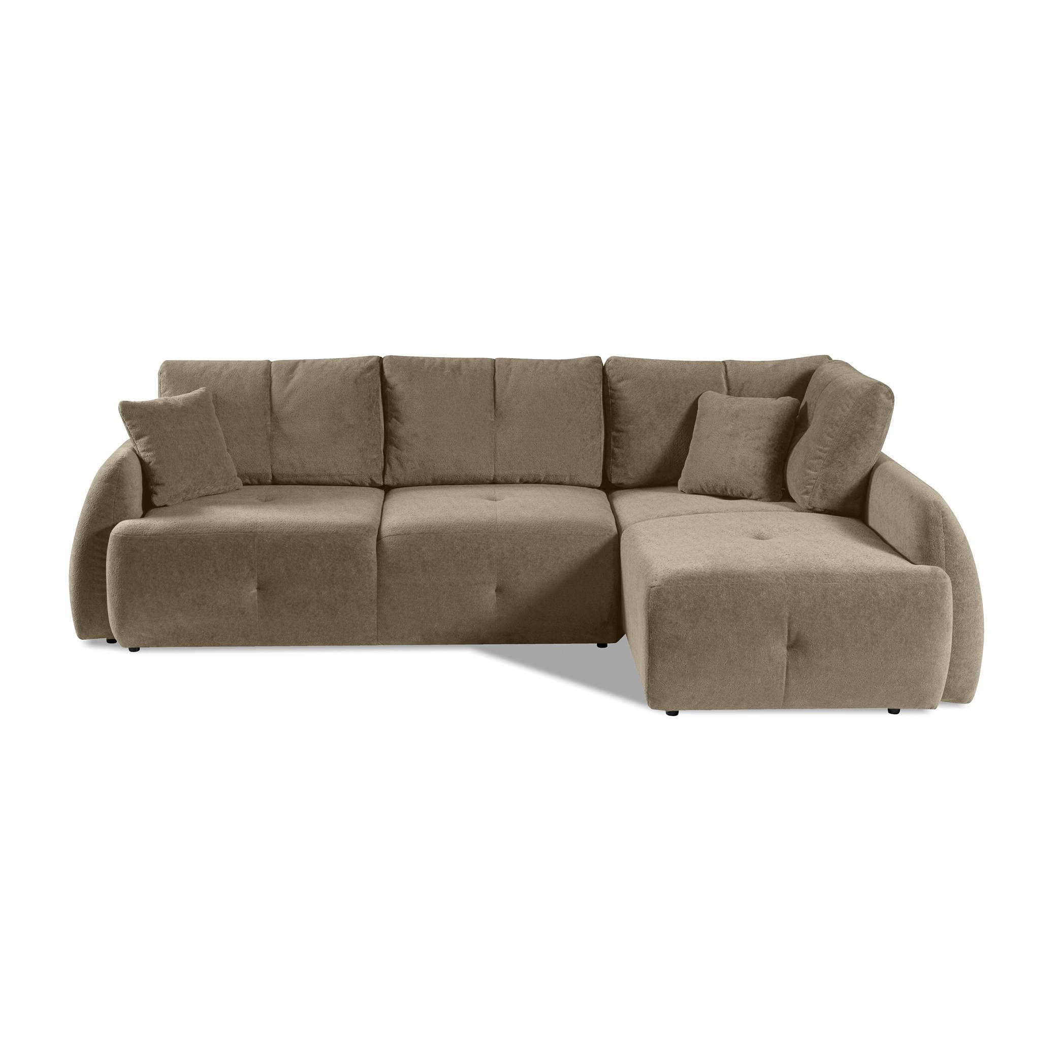 ECKSOFA Pataya Beige, mit Schlaffunktion - Beige, Textil (291/172cm) - Bettso