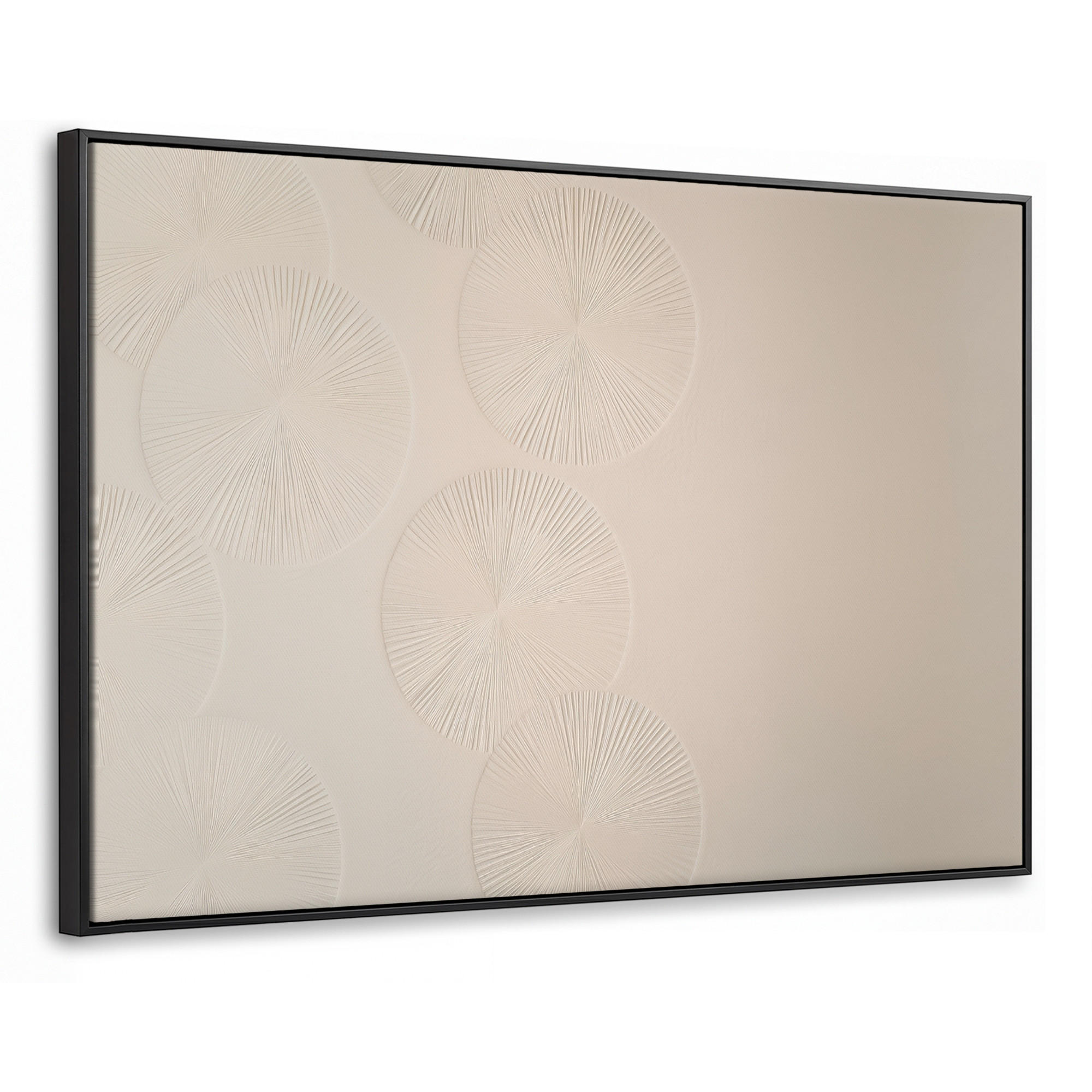 LEINWAND Bilder mit Rahmen - Japandi - Beige - Modern - 150x100 - Ecru, Textil (150/100cm) - MuchoWow