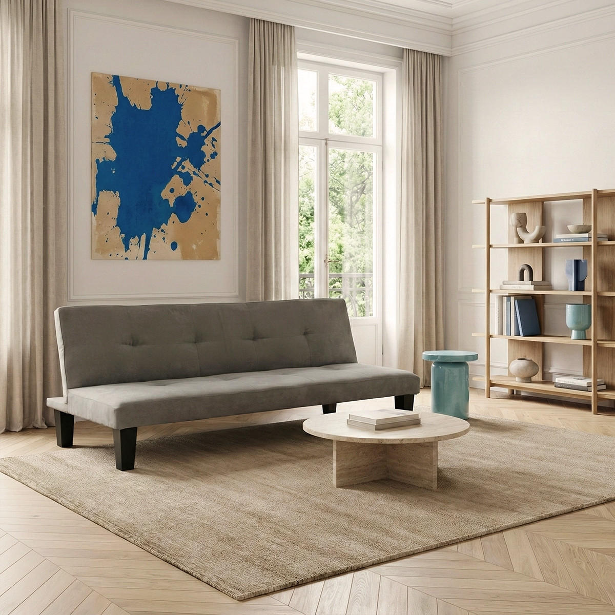 KLAPPSOFA schlaffähig - Grau - Grau, Textil (175/70/80cm) - Pasmara