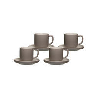 ESPRESSOTASSEN MIT UNTERTASSEN Jasper Taupe 100 ml 4er Set - Taupe, Keramik (1/1/1cm) - Ritzenhoff Breker