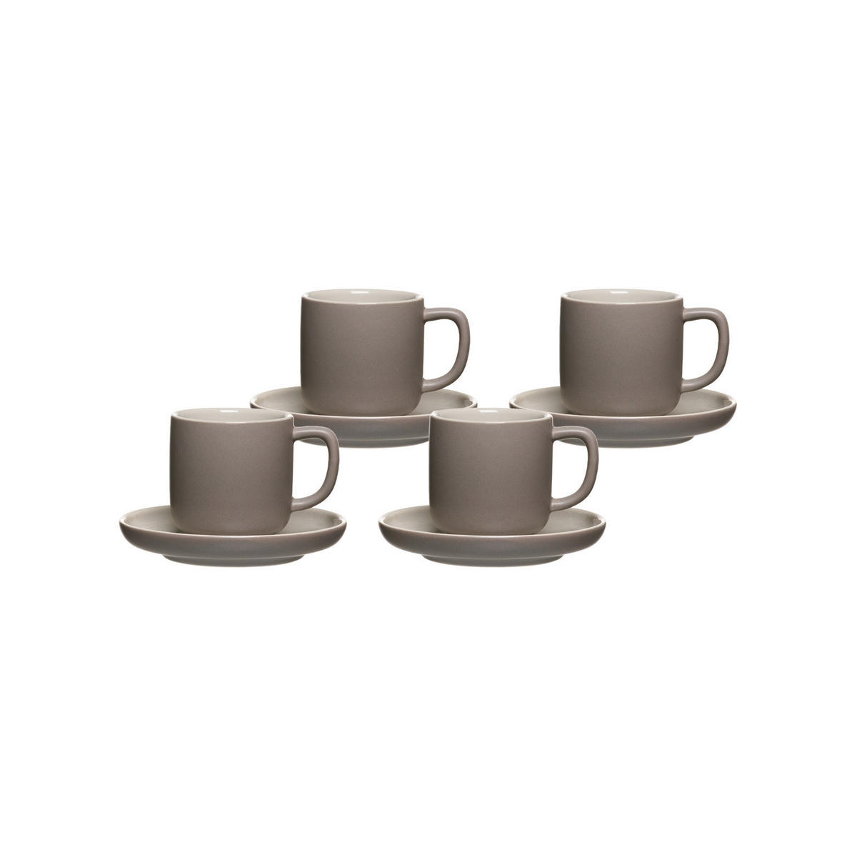 ESPRESSOTASSEN MIT UNTERTASSEN Jasper Taupe 100 ml 4er Set - Taupe, Keramik (1/1/1cm) - Ritzenhoff Breker