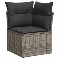 GARTEN-ECKSOFA Mit Kissen Grau Poly Rattan - Grau, Kunststoff (62/69/62cm) - vidaXL