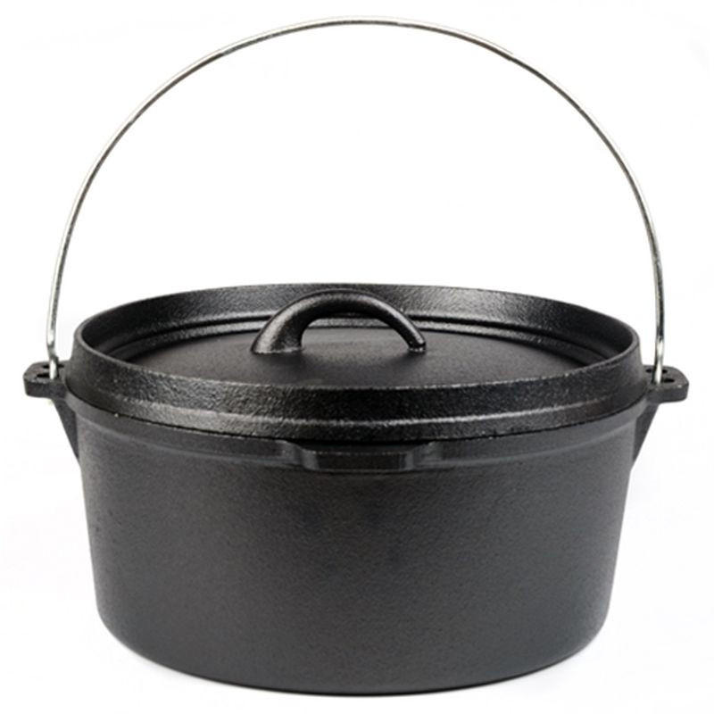 DUTCH Oven Snow 7,5L Gusseisen Schwarz 17x33x35cm - Schwarz, Metall (33/17/35cm) - DELUKE