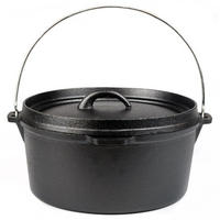 DUTCH Oven Snow 7,5L Gusseisen Schwarz 17x33x35cm - Schwarz, Metall (33/17/35cm) - DELUKE