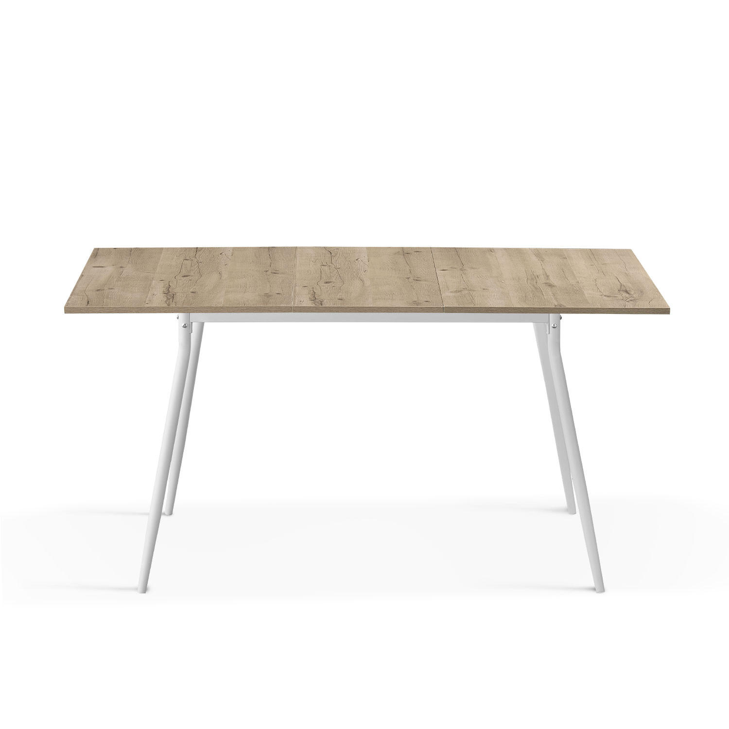 ESSTISCH LIO 120-160/80/76 cm - Weiß/Eiche San Remo, Holzwerkstoff/Metall (120/80/76cm) - B&D Home