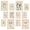 POSTER Set Mit 12 Flugmaschinenpatente A3 Rahmen Aus Hellem Holz - Beige, Papier (29.7/5/42cm) - Nacnic