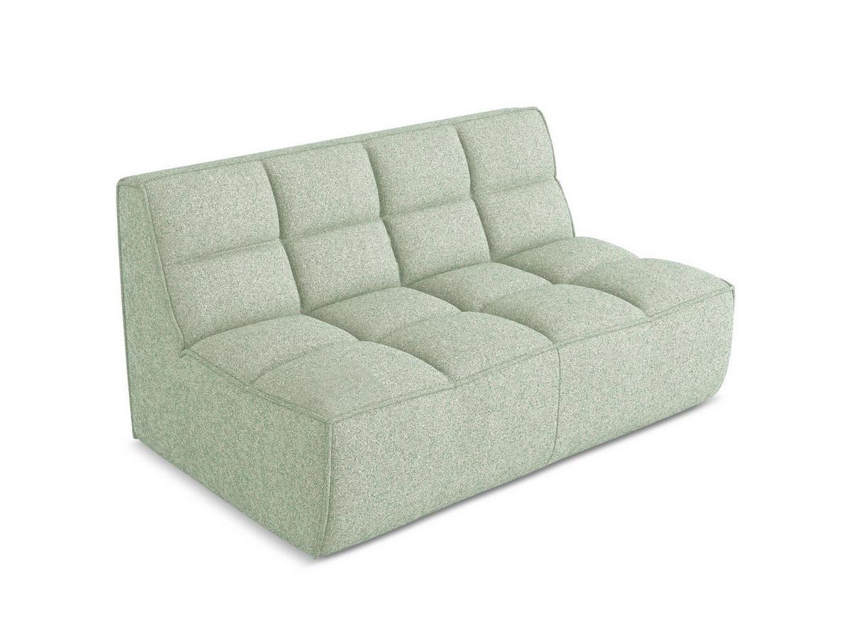 2-SITZER-SOFA Strukturstoff Stoff Grün - Schwarz/Hellgrün, Kunststoff/Textil (160/75/93cm) - Makamii