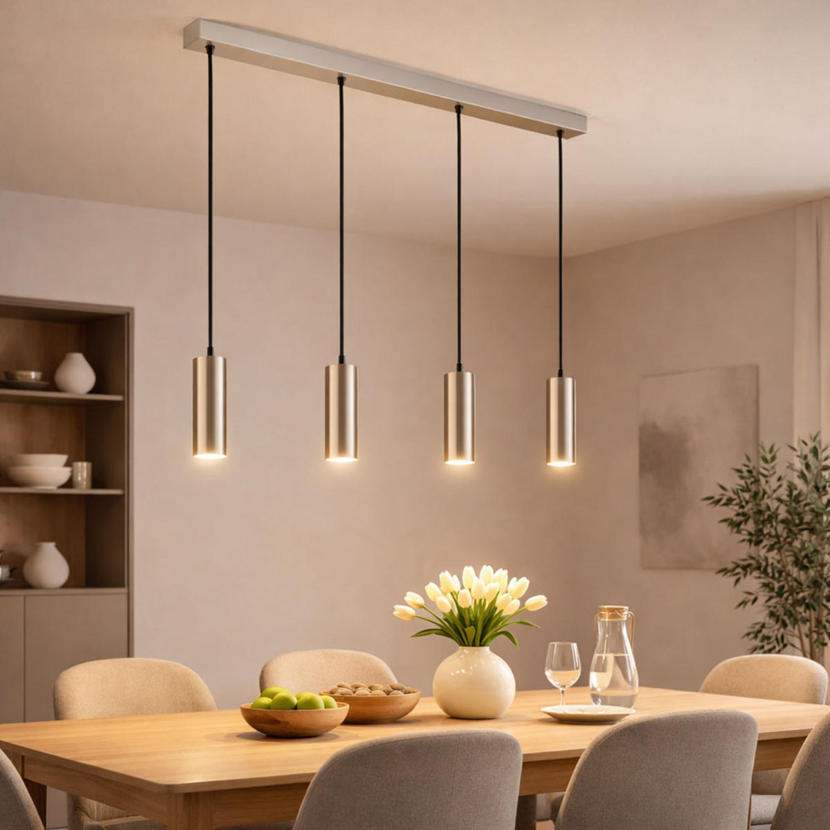 LED HÄNGELEUCHTE Metall Chrom Silber - Silberfarben, Metall (65/6/120cm) - Globo Lighting