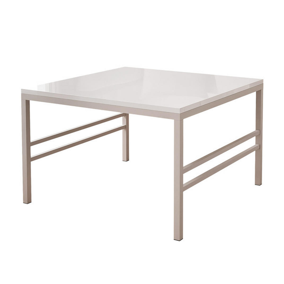 COUCHTISCH FORMA 60/60 cm Quadrat, Kaschmir / Weiß Hochglanz - Kaschmir/Weiß Hochglanz, Metall (60/60/46cm) - Idohome