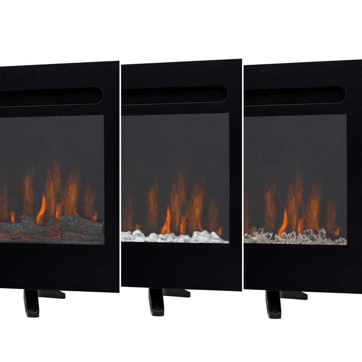 WANDKAMIN Einbau Elektrokamin 152cm - Schwarz, Metall (152/1/15cm) - Monstershop