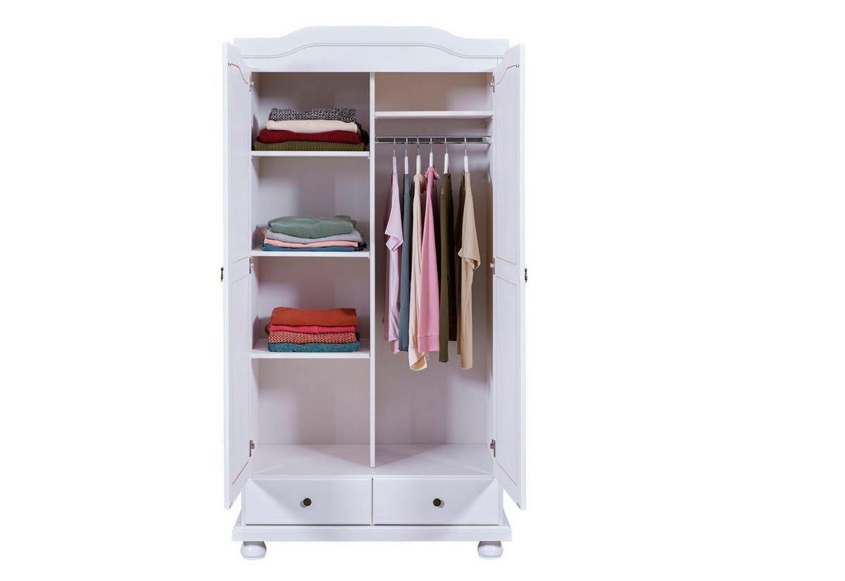 KLEIDERSCHRANK weiß - Weiß, Holzwerkstoff (104/198/56cm) - ebuy24