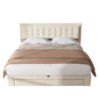 BETT mit Bettkasten und Schubladen 160x200 cm Samt Beige - Beige, Metall (160/200cm) - Meubliv