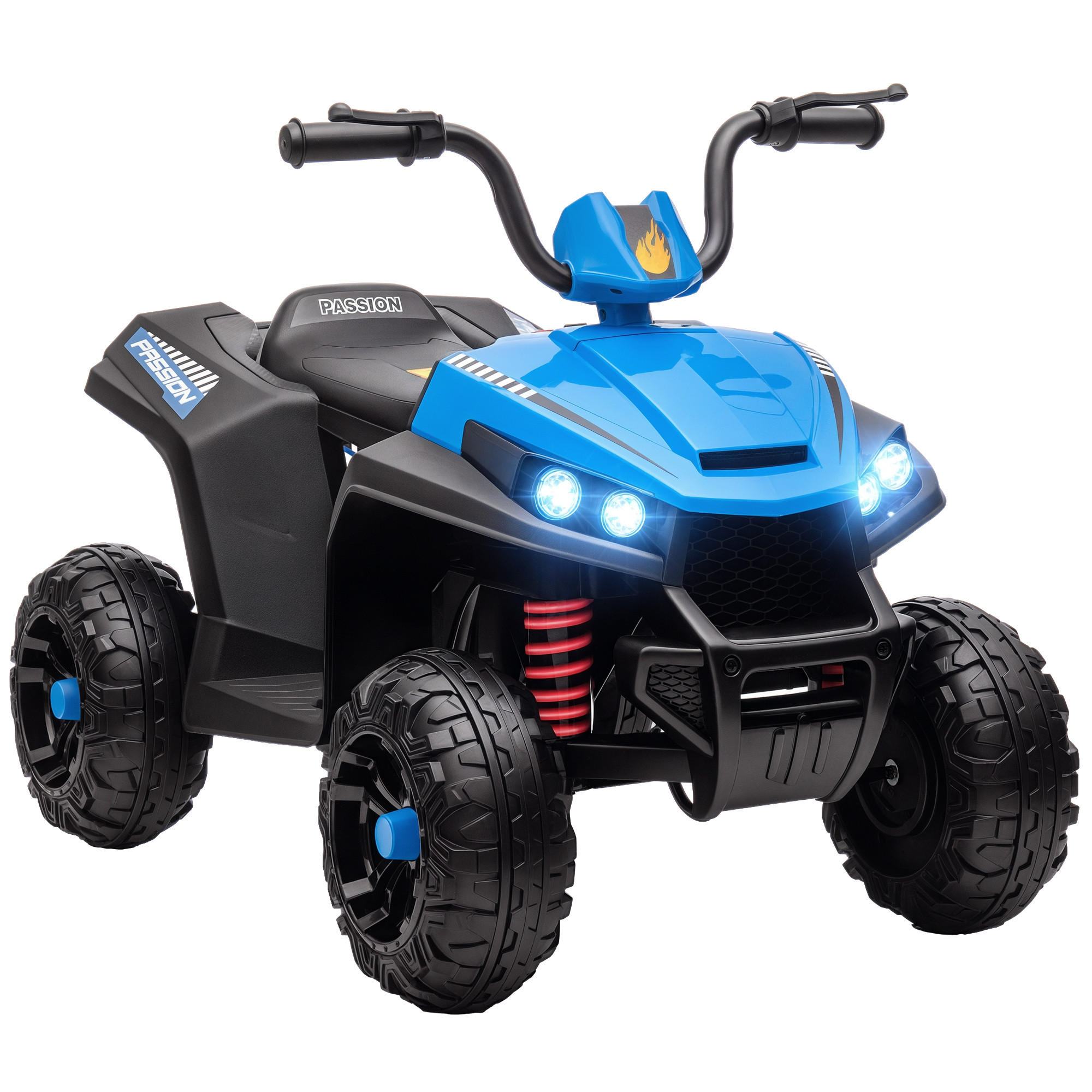 ELEKTRO-KINDERQUAD DE-06258 mit Licht, Musik und 4-Rad-Federung Blau - Blau, Kunststoff/Metall (85/55.5/62cm) - ComfortXL