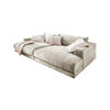 BIG SOFA XL MADELINE Cremeweiß Cord - Creme/Schwarz, Kunststoff/Textil (290/85/190cm) - KAWOLA