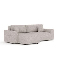 ECKSOFA MIT SCHLAFFUNKTION Bodega Hellbraun Webstoff - Hellbraun/Schwarz, Holz/Holzwerkstoff (235/138cm) - Maison de Reve