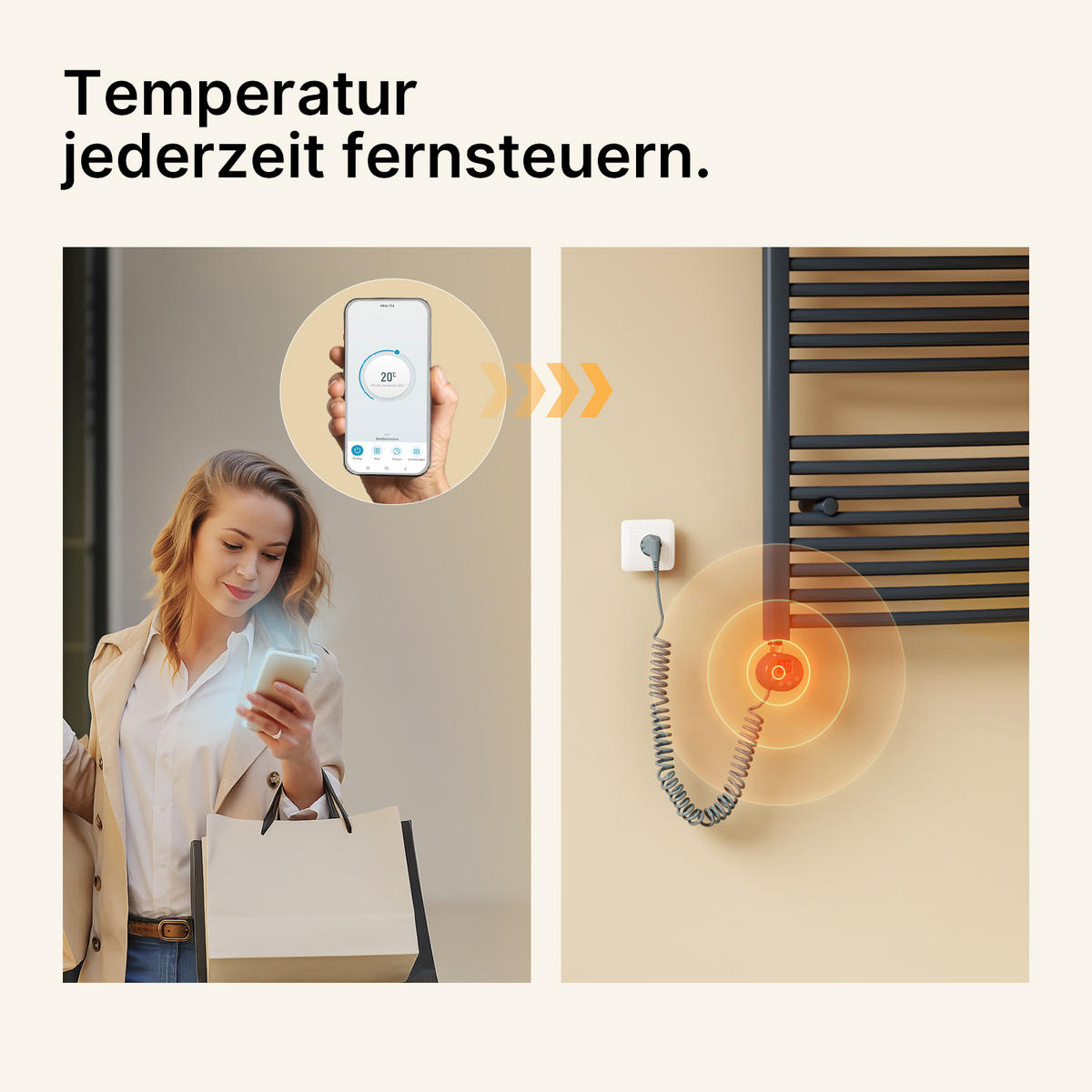 HEIZSTAB mit Thermostat Anthrazit 900W 83/6,9/6,2 cm cm - Anthrazit, Metall (7/83/6cm) - EMKE