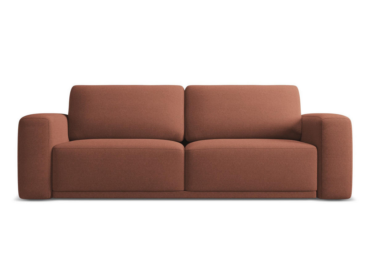 3-SITZER SOFA mit Schlaffunktion Chenille Stoff Pink - Pink/Hellrosa, Kunststoff/Textil (242/91/100cm) - Makamii