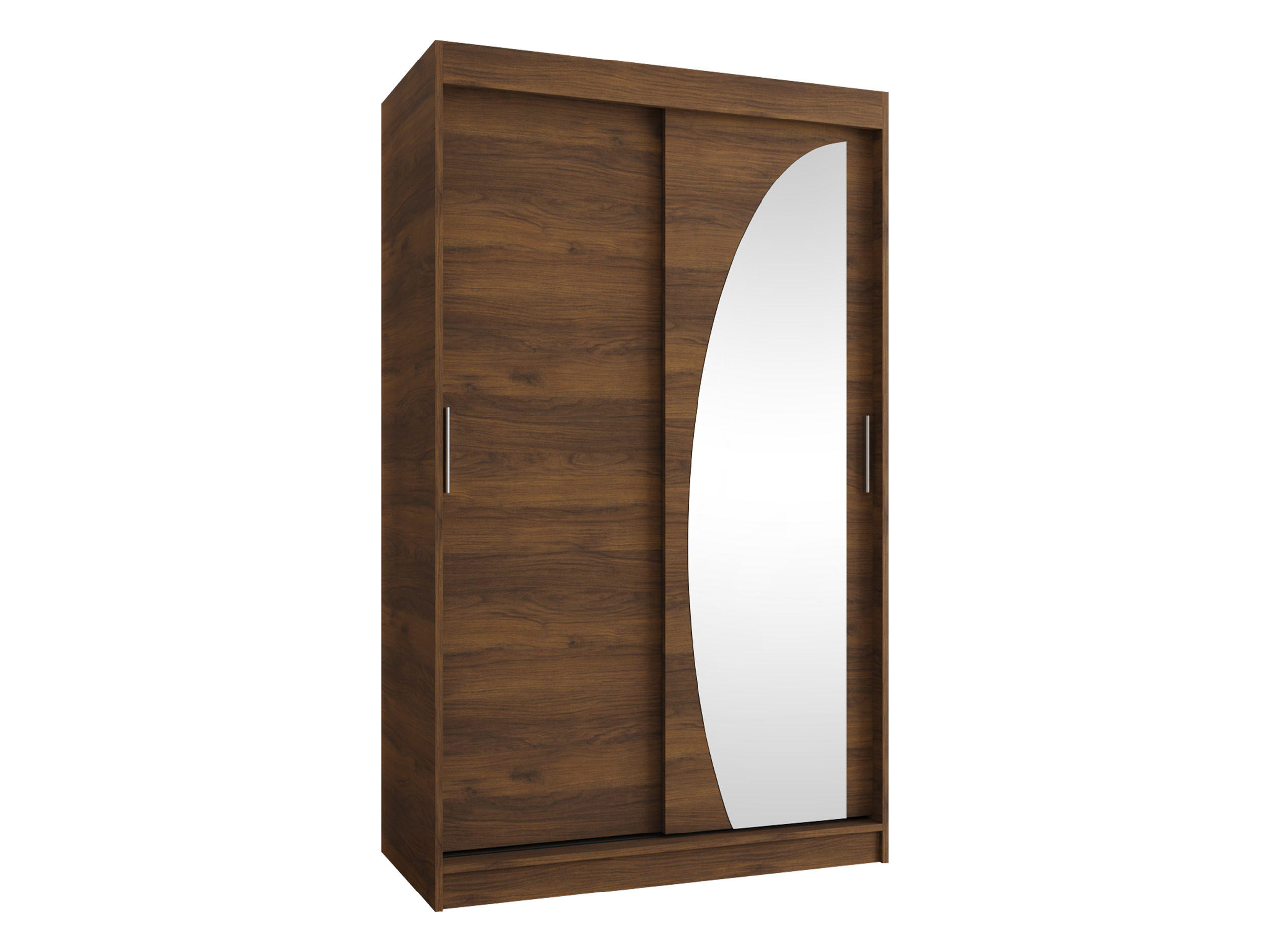SCHWEBETÜRENSCHRANK Wika 120 cm mit Schubladen - Silberfarben/Nussbaumfarben, Holzwerkstoff/Kunststoff (120/200/62cm) - MIRJAN24