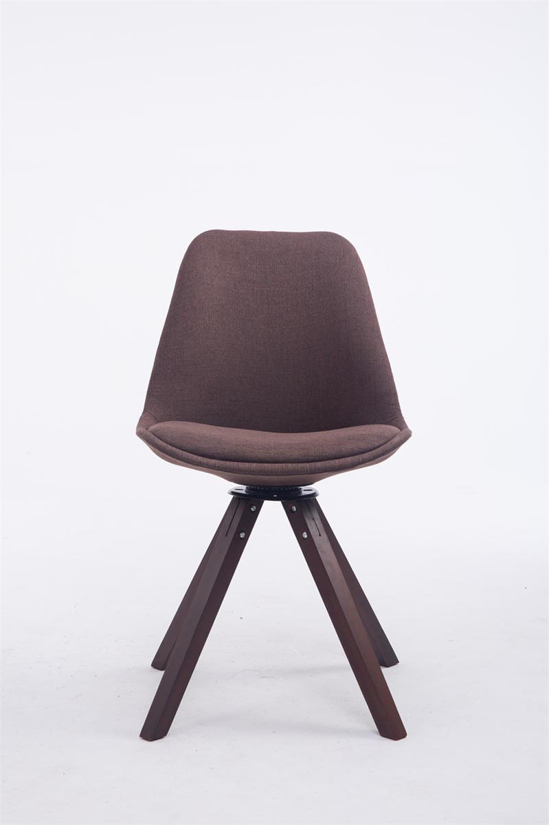 DREHSTUHL Stoff Braun - Walnussfarben/Braun, Holz/Textil (48/84/56cm) - CLP