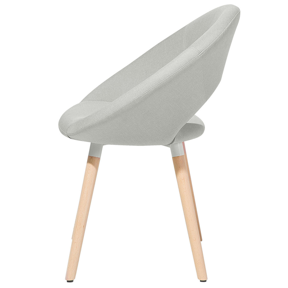 STUHL 2er-Set Polsterbezug Grau Roslyn - Grau, Holz/Textil (66/80/45cm) - Beliani