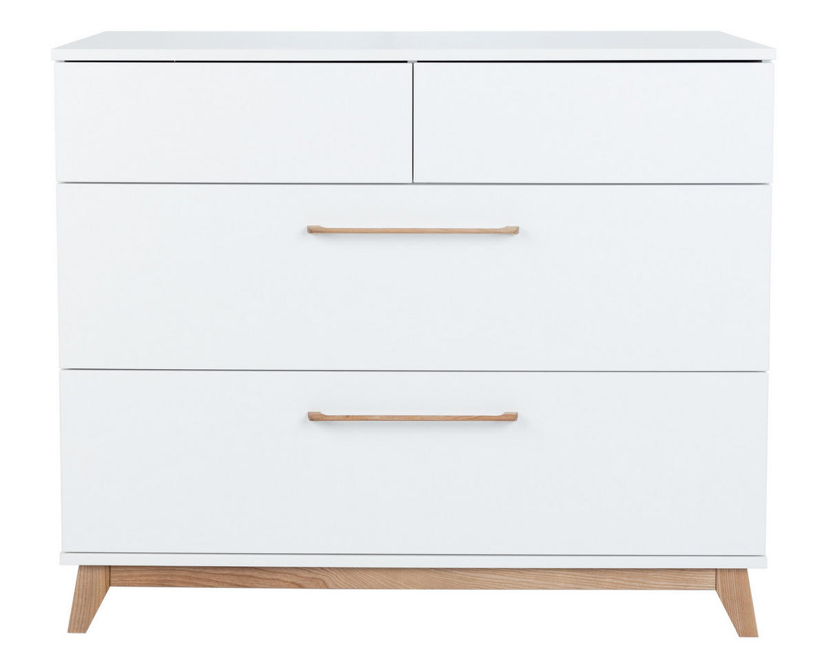 WICKELKOMMODE LINA Soft-Close / Push-to-open - Walnussfarben/Weiß, Holz/Holzwerkstoff (115/96/77cm) - arthur berndt