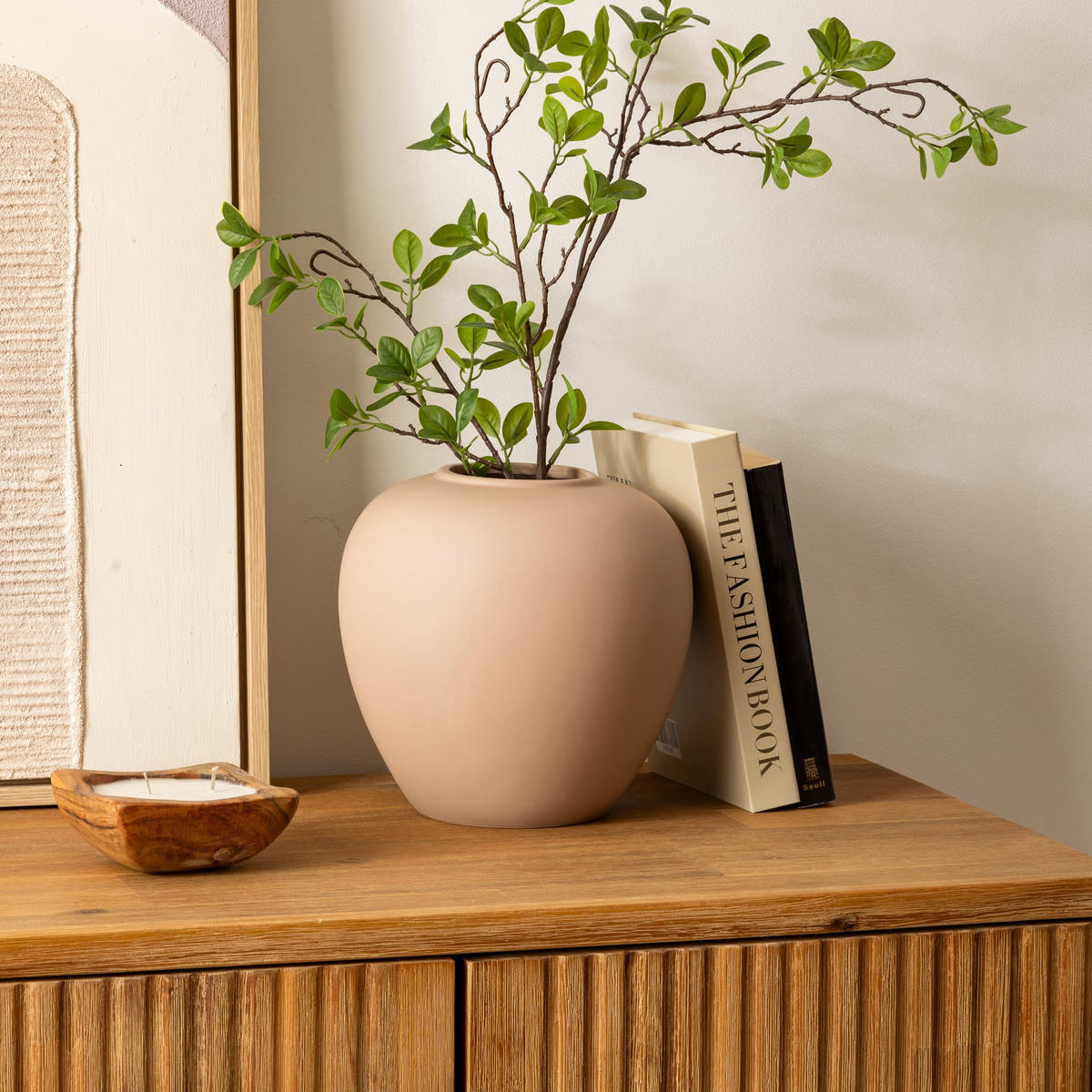 VASE Keramik Kugel Rily 22 cm - Taupe, Keramik (22cm) - Atmosphera Createur d´interieur