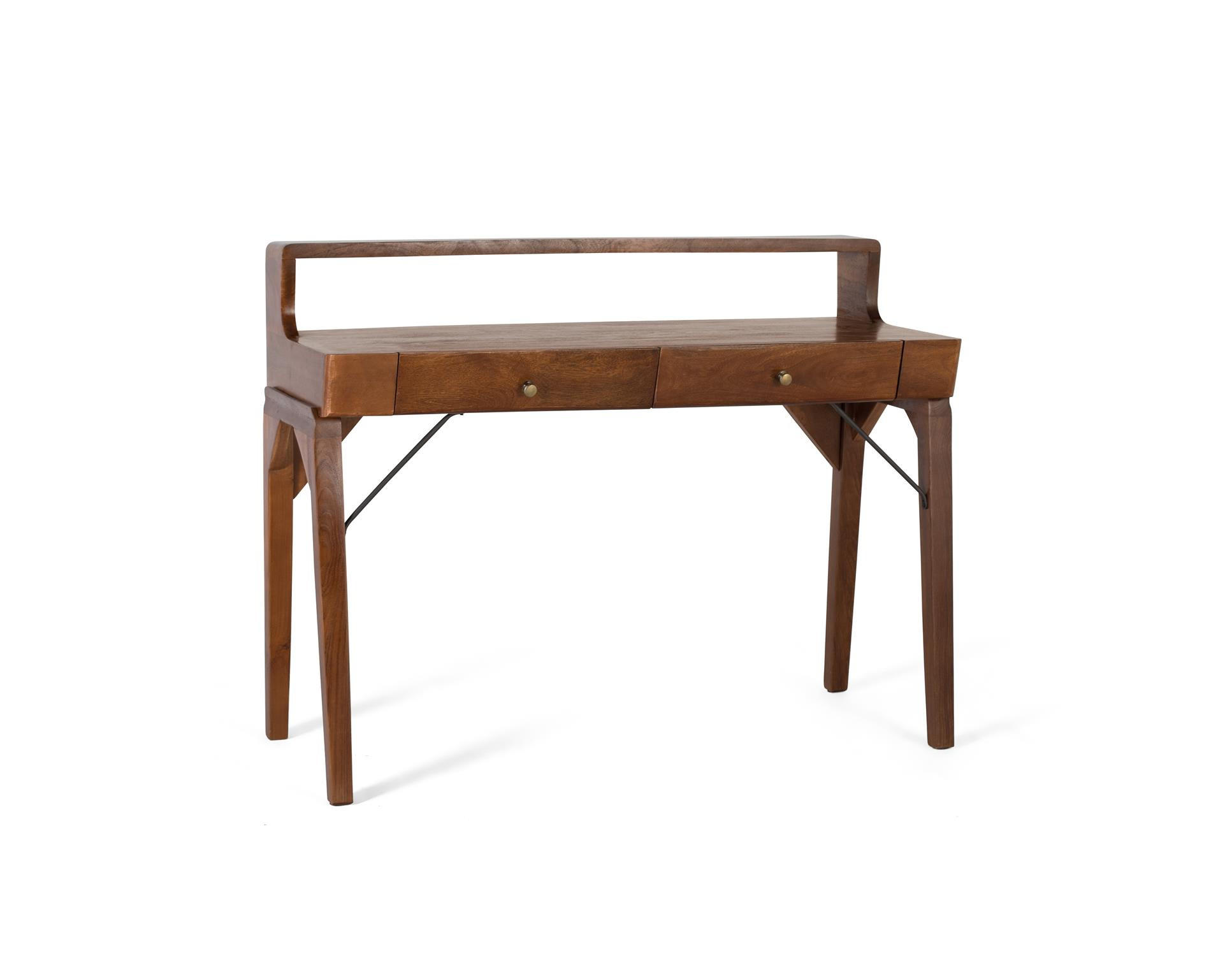 SCHREIBTISCH aus Mangoholz mit zwei Schubladen - Braun, Holz (120/50/95cm) - Giner y Colomer