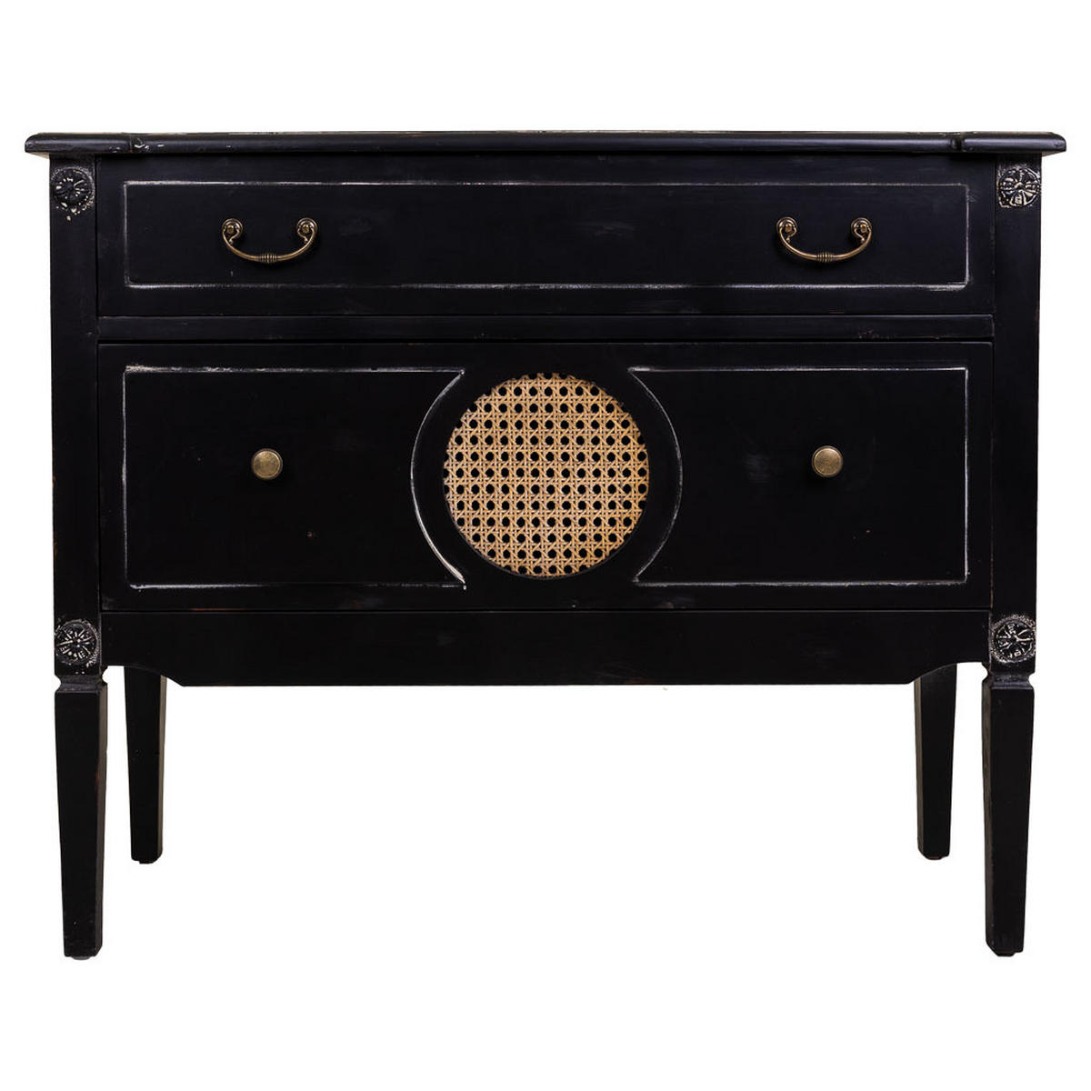 KOMMODE aus Holz, schwarz, 88x38x72cm - Schwarz, Holz (88/72/38cm) - Wanderlust