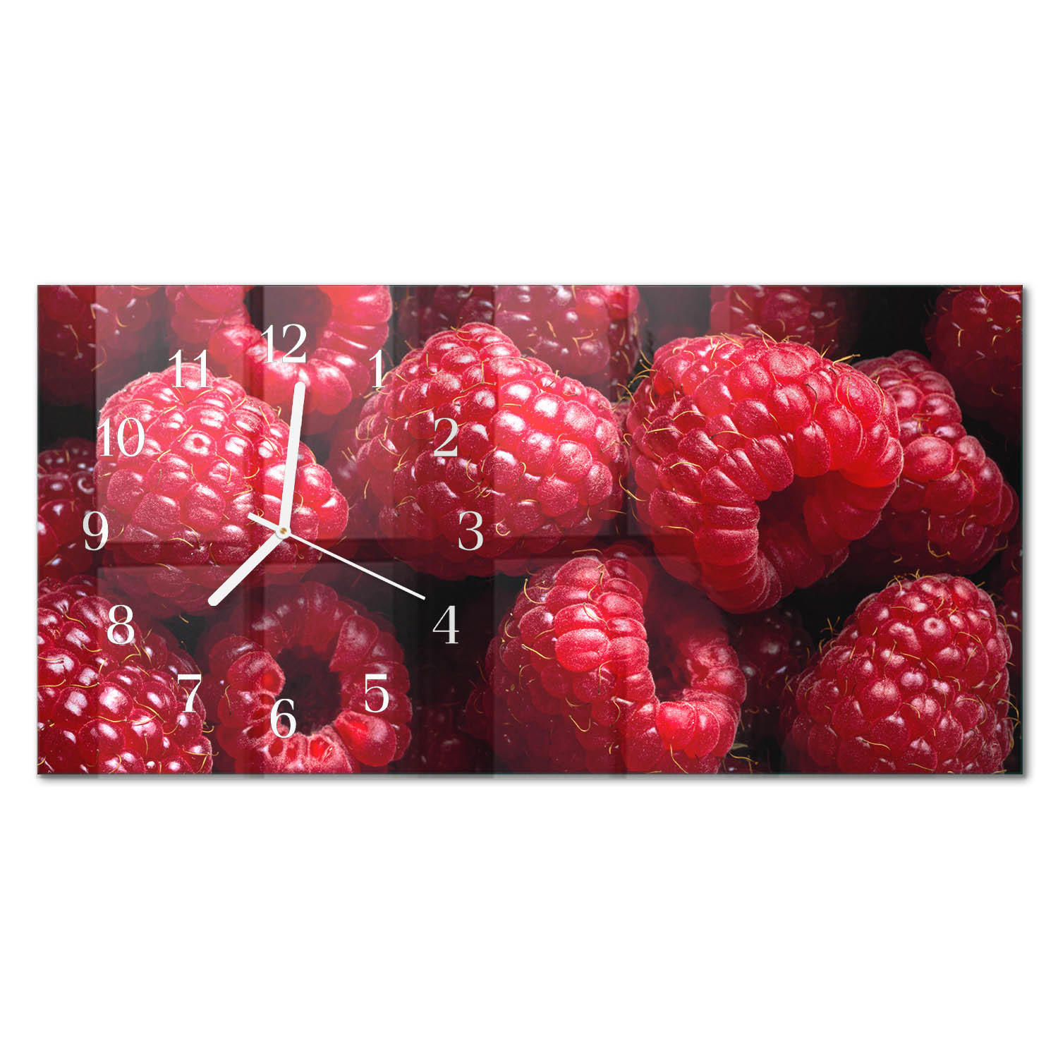 WANDUHR 60x30 cm - Stein - Rot, Glas (60/30/0.4cm) - TULUP