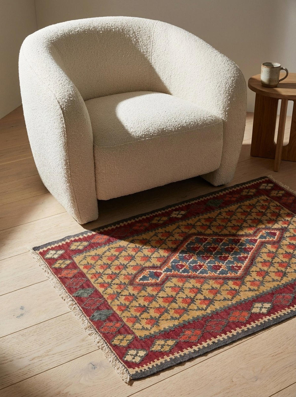 HANDWEBTEPPICH Kelim Senneh Mehrfarbig 86/63 cm Schurwolle - Multicolor, Textil (63/86cm) - Looma