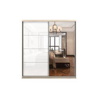 SCHWEBETÜRENSCHRANK 203/218/61 cm 2-türig Pola 35 Sonoma Eiche/Weiß Semigloss - Weiß Hochglanz/Alufarben, Glas/Holzwerkstoff (203/218/61cm)