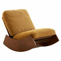 SCHAUKELSTUHL Massivholz Cord-Stoff Ergonomisch Relaxsessel - Orange, Textil (90/71.9/61.5cm) - Urban Meuble