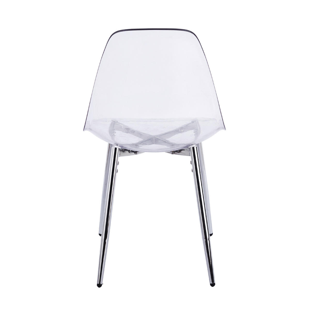 STUHL-SET DE-36421 4 Stück mit Acrylglas-Sitz und Metallbeinen Silber - Silberfarben, Kunststoff (47/81/45cm) - ComfortXL