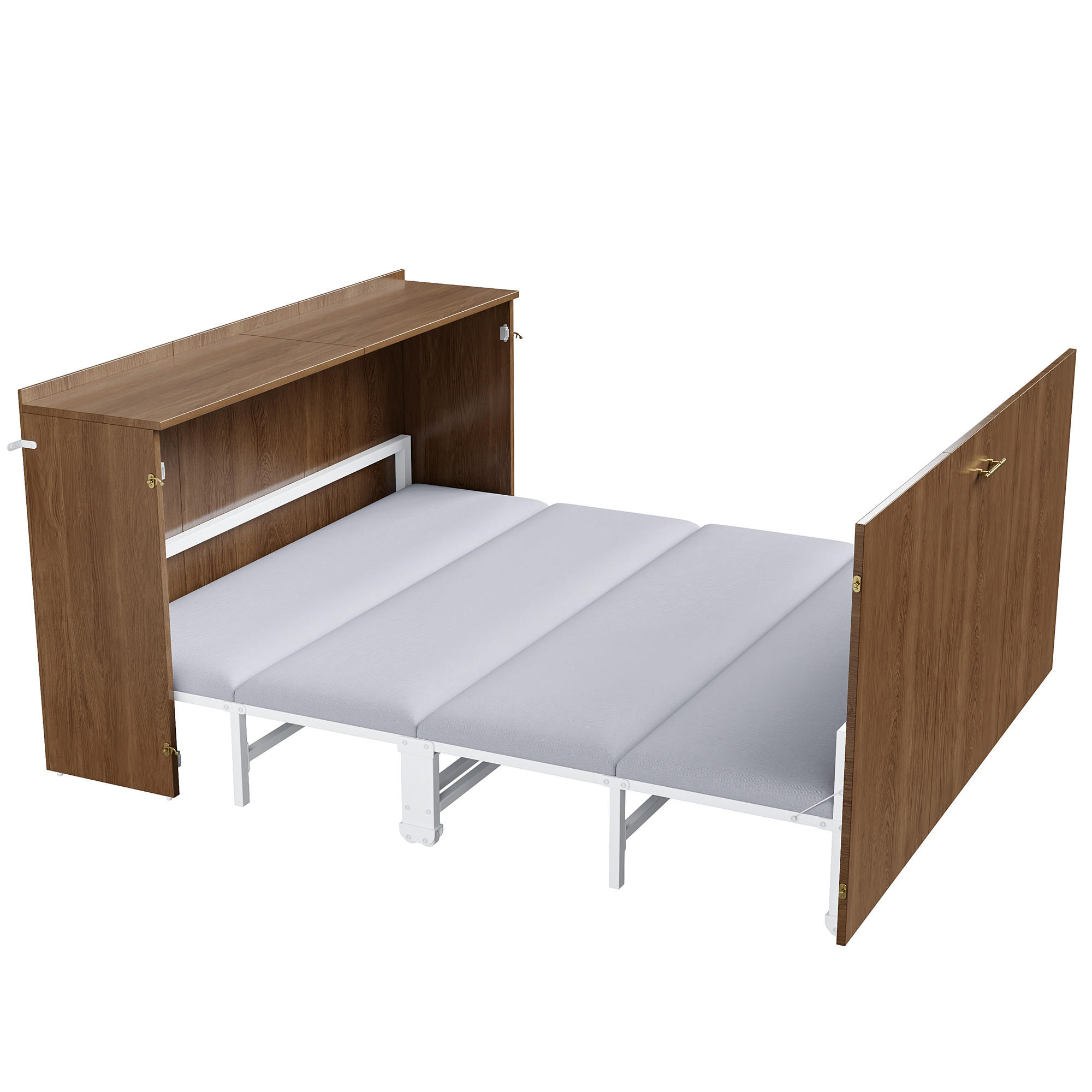 SCHRANKBETT 140/200 cm DE-32546 mit Matratze Holzfarbe - Naturfarben, Holz (140/200cm) - ComfortXL