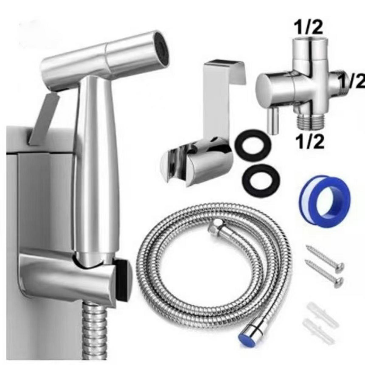 WC-BIDET-AUFSATZ, Silberfarben,20/16.5/8CM - Silberfarben, Metall (16.5/8/20cm)