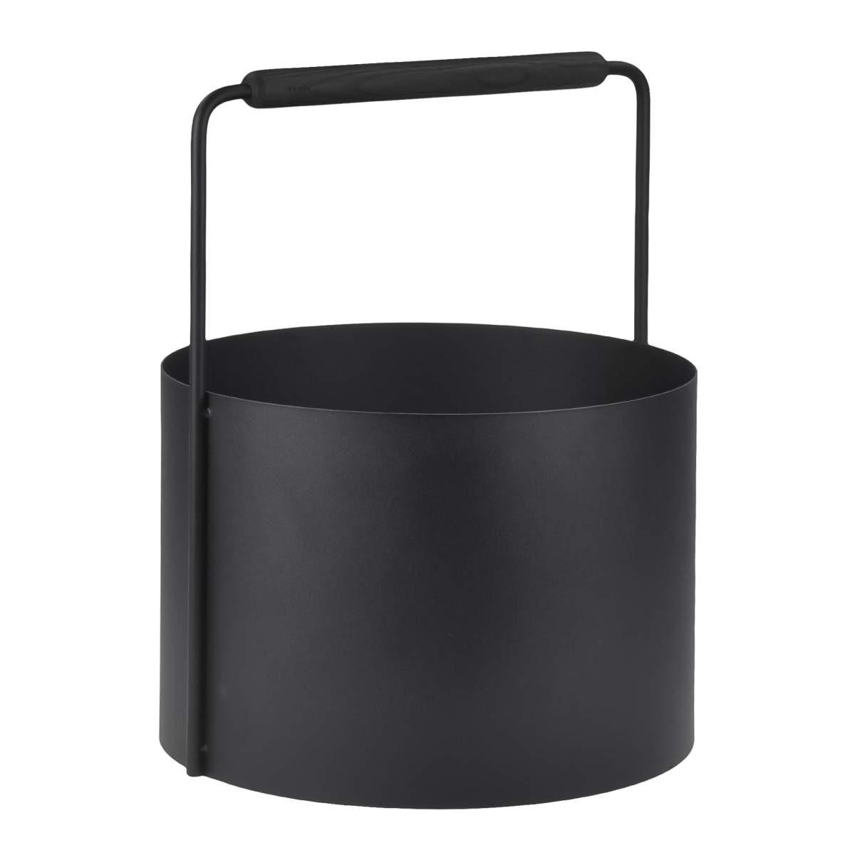 KAMINHOLZKORB Ashi "M" schwarz 35/45cm - Schwarz, Metall (35/45/35cm) - Blomus