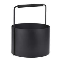 KAMINHOLZKORB Ashi "M" schwarz 35/45cm - Schwarz, Metall (35/45/35cm) - Blomus