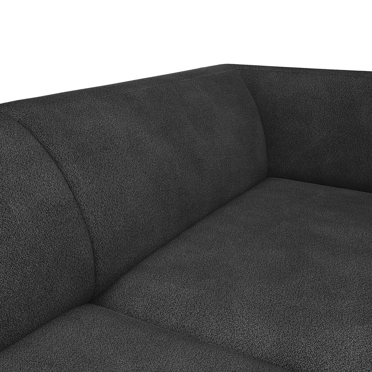 3-SITZER SOFA - Anthrazit/Schwarz, Textil/Metall (205/74/88cm) - home24