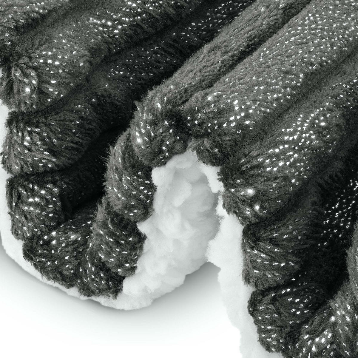 DECKE Elisa 220/240 cm Anthrazit - Anthrazit, Textil (220/240cm) - Beautissu 