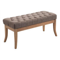 SITZBANK 100/38 cm Stoff taupe - Taupe/Naturfarben, Holz/Textil (100/46/38cm) - CLP