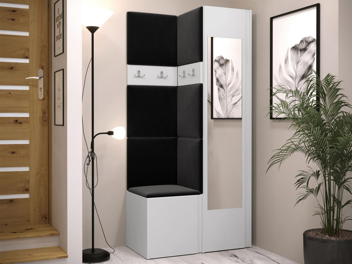 GARDEROBEN-SET Orion XXV - Anthrazit/Weiß, Holzwerkstoff/Kunststoff (82/186/46cm) - MIRJAN24