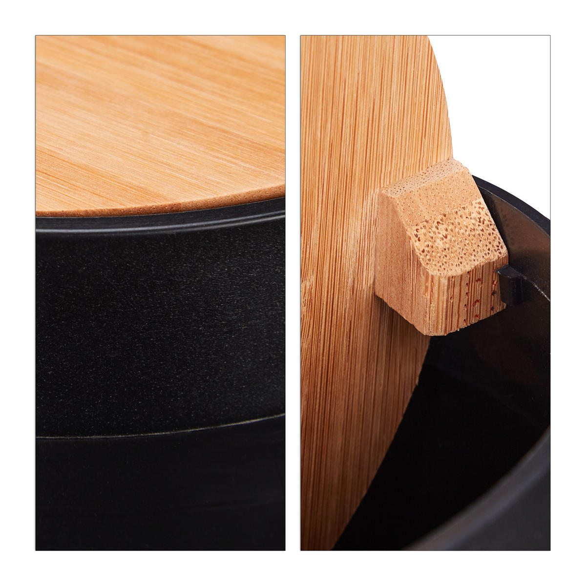 KOSMETIKEIMER - Schwarz, Holz/Kunststoff (18/26.5/18cm) - Relaxdays