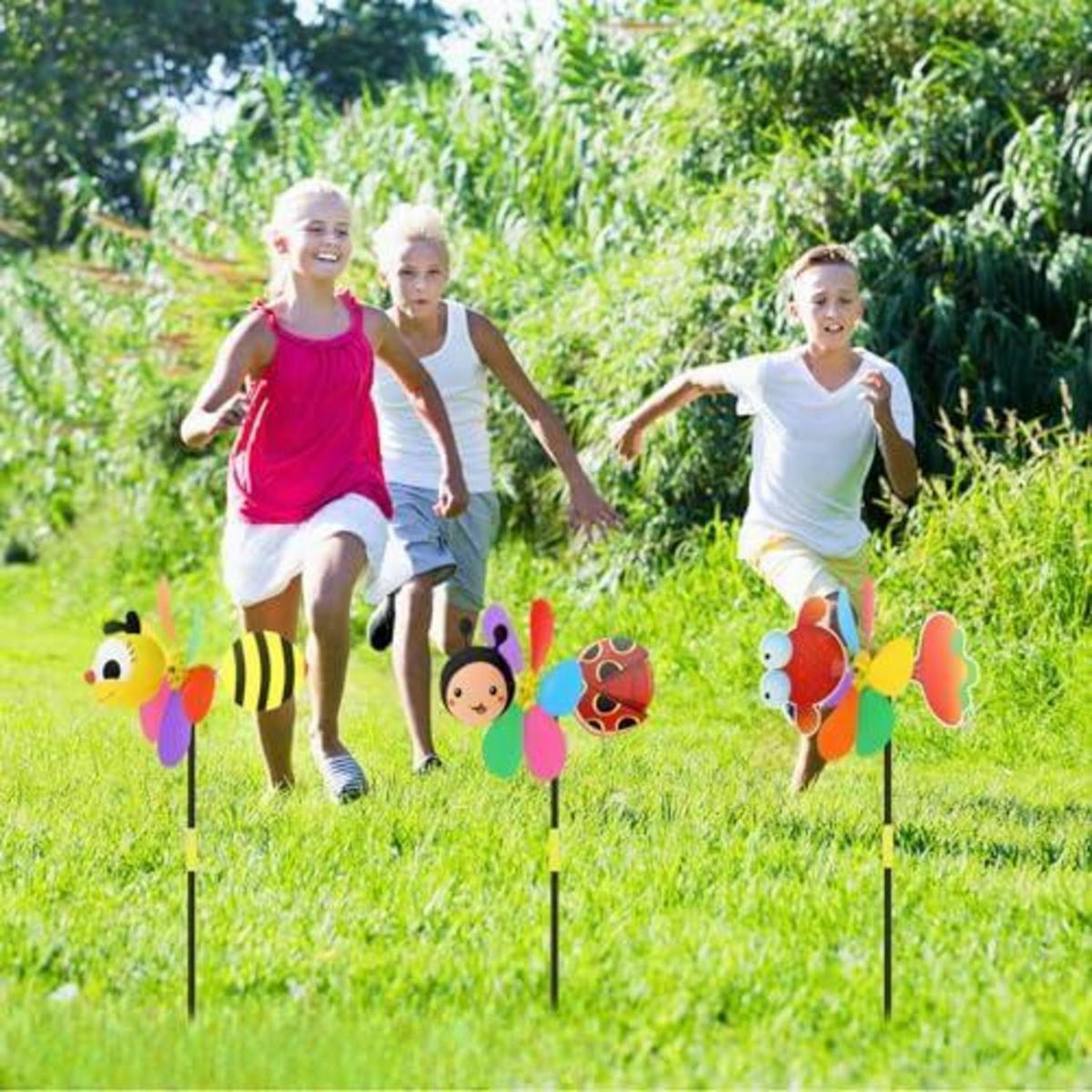 GARTEN Windrad 3-teiliges Set Tiere Bunt - Multicolor, Kunststoff (30/54/1cm)