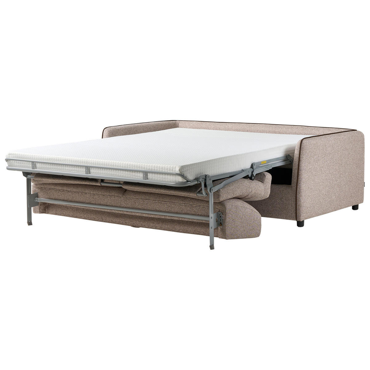 SCHLAFSOFA 2-Sitzer Stoff Hellbraun Ishoj - Hellbraun/Braun, Textil (176/80/96cm) - Beliani
