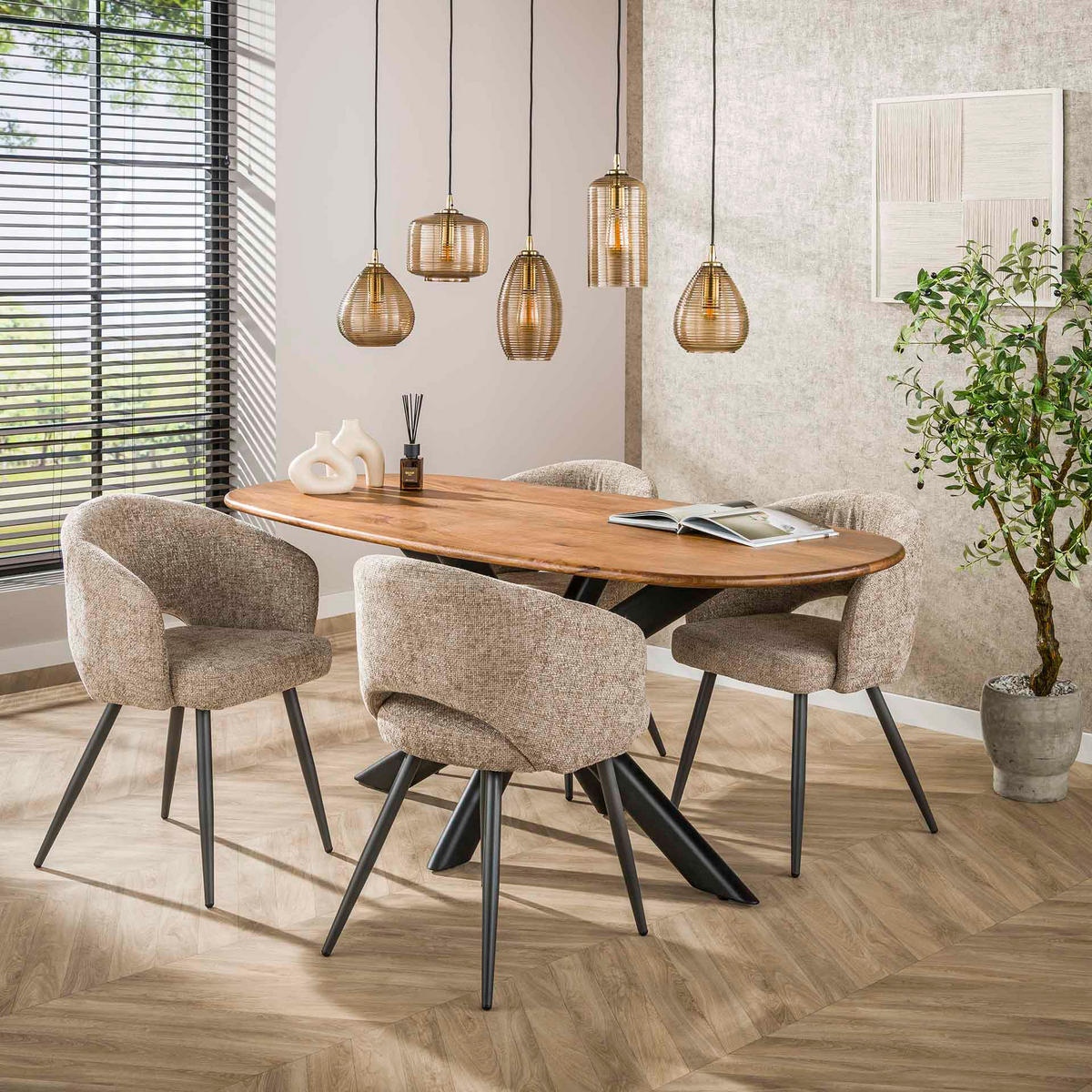 HÄNGELAMPE Stripe Braun 20/126/150 cm - Braun, Glas (20/126/150cm) - Hoyz Collection
