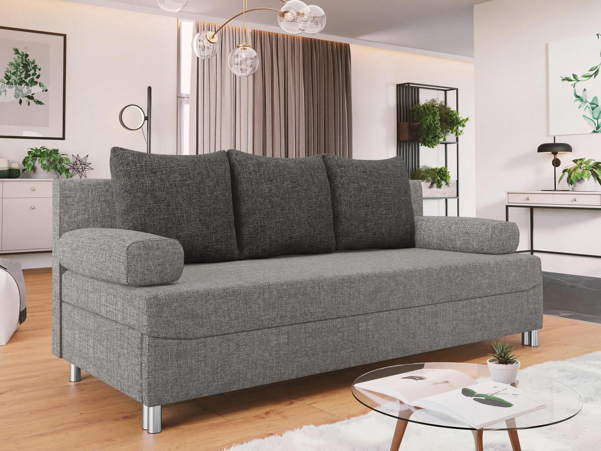 SCHLAFSOFA Dover - Chromfarben/Grau, Holz/Kunststoff (192/86/80cm) - MIRJAN24