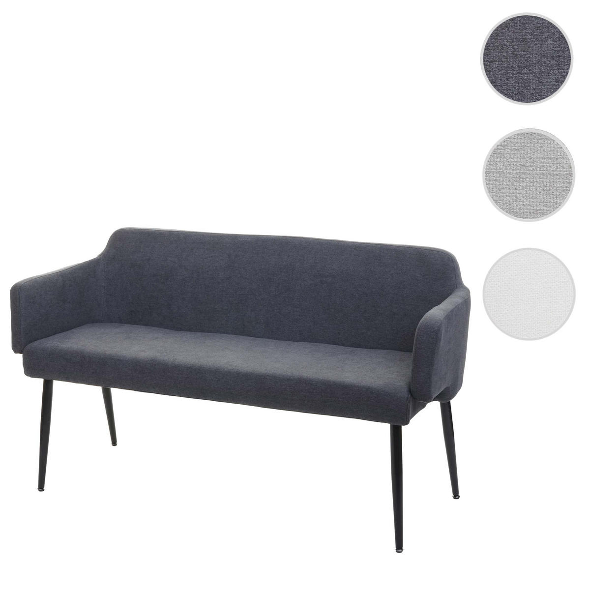 SITZBANK Anthrazit, Schwarz - Anthrazit/Schwarz, Textil (133/77/56cm) - MCW